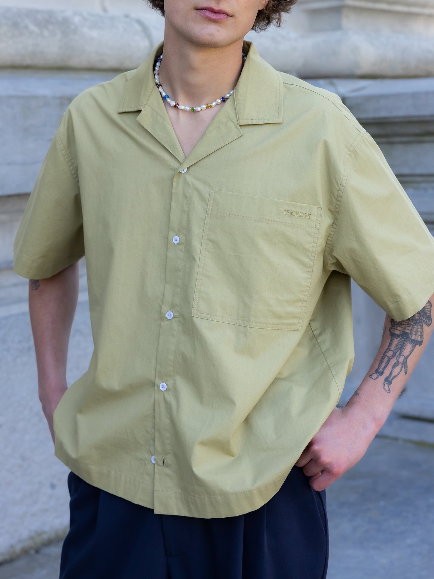 SHORT-SLEEVE SHIRT LIGHT KHAKI