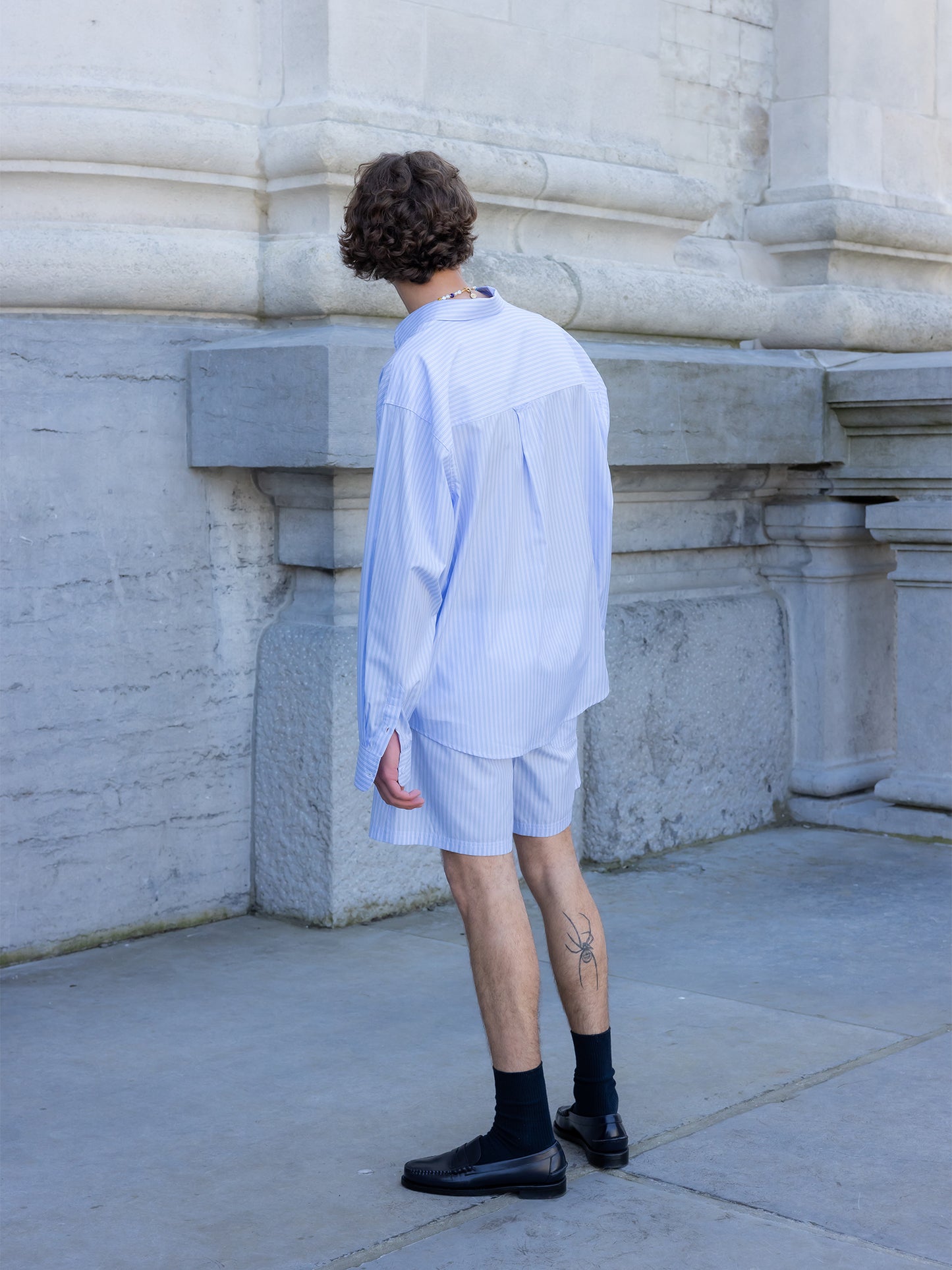 STRIPED SHIRT W POCKETS LIGHT BLUE