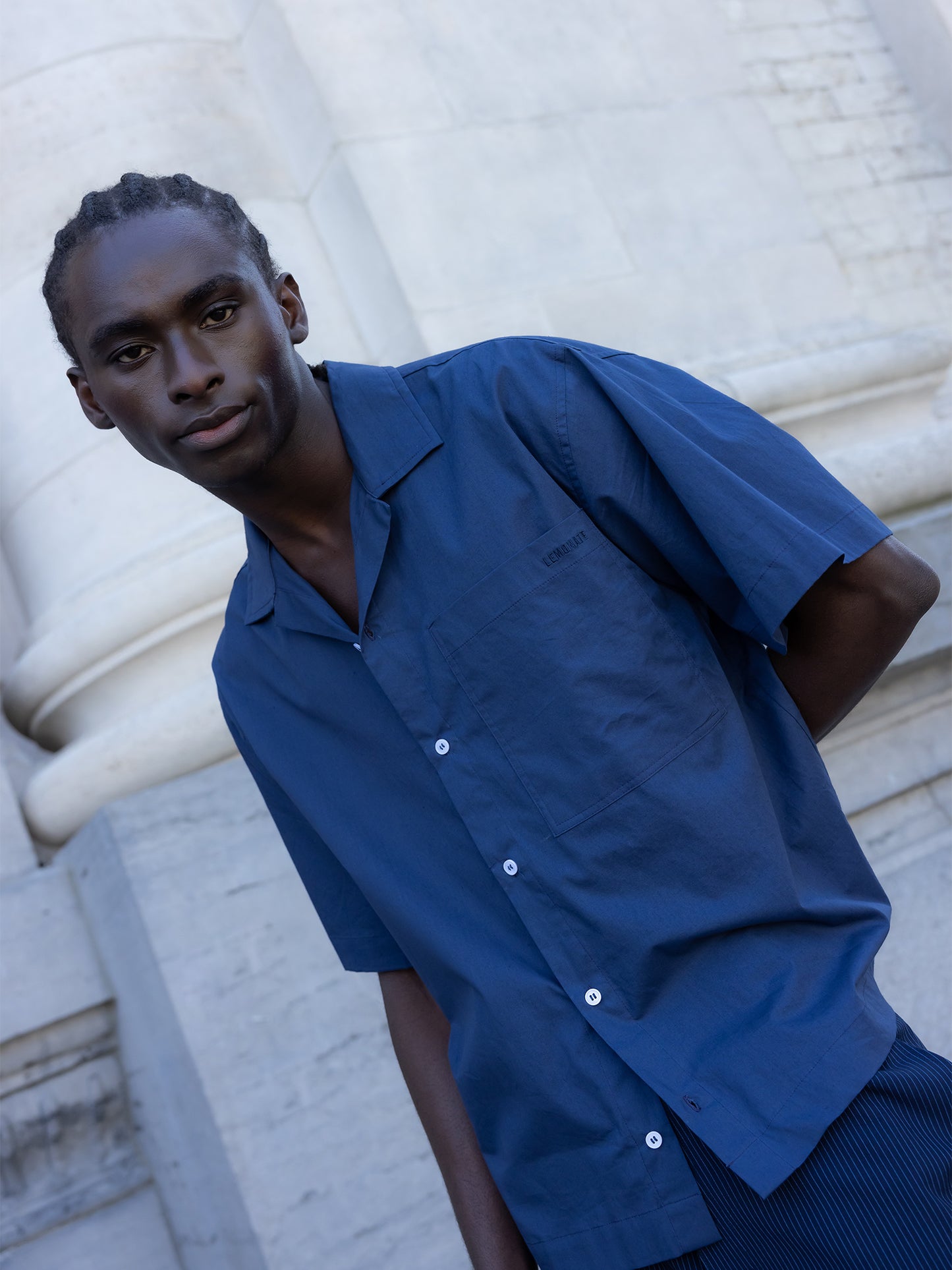 SHORT-SLEEVE SHIRT BLUE