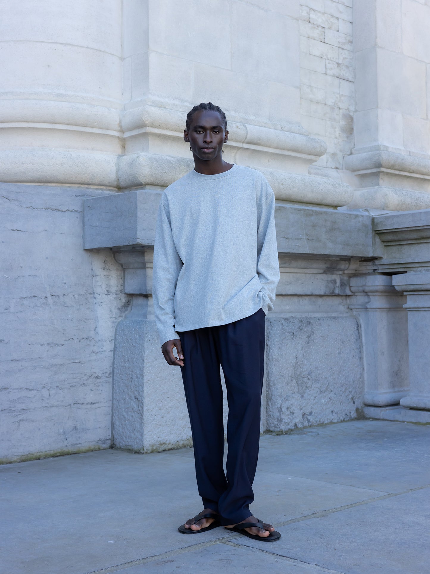 RELAXED LONG SLEEVE T-SHIRT GREY