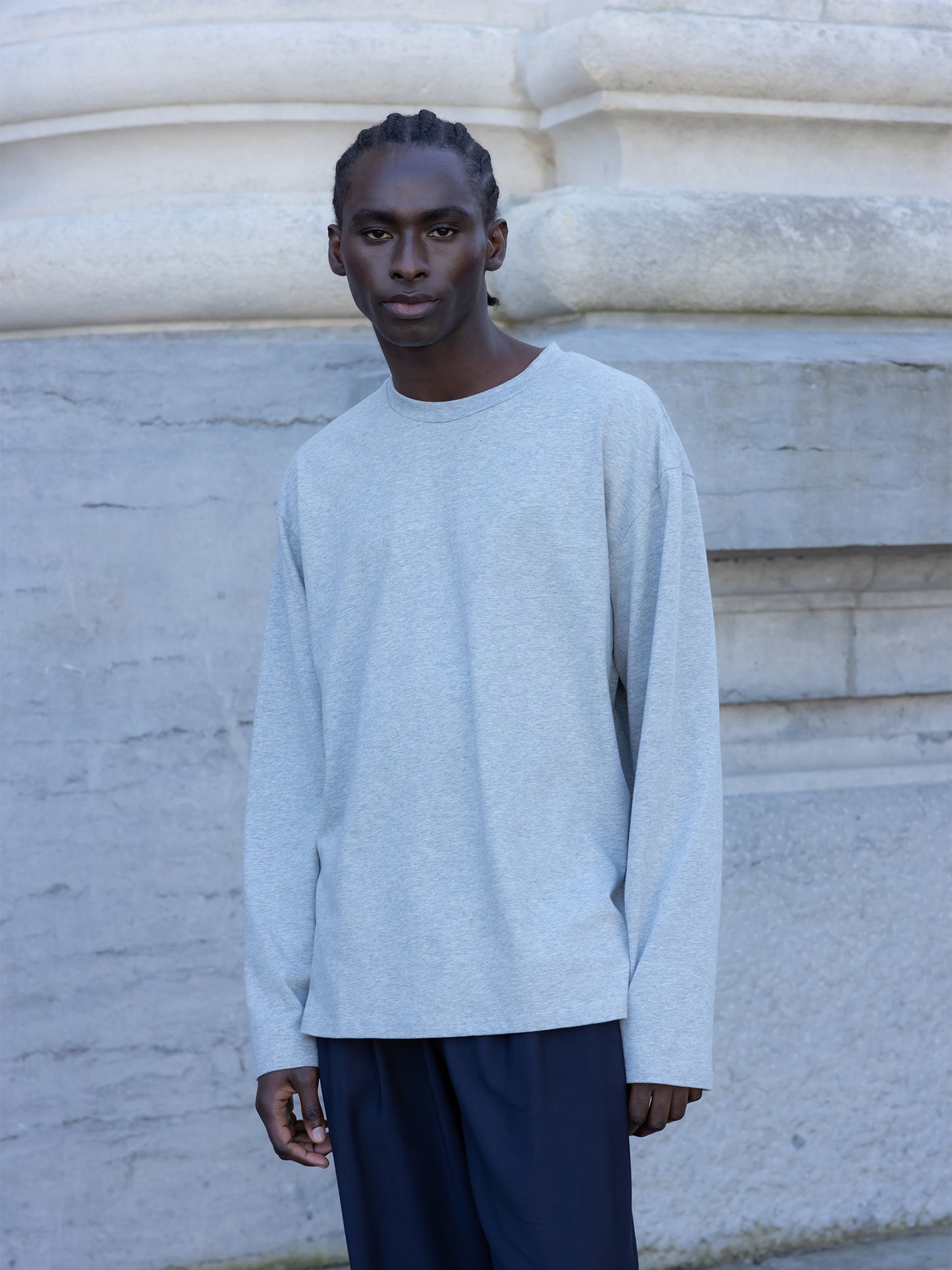 RELAXED LONG SLEEVE T-SHIRT GREY