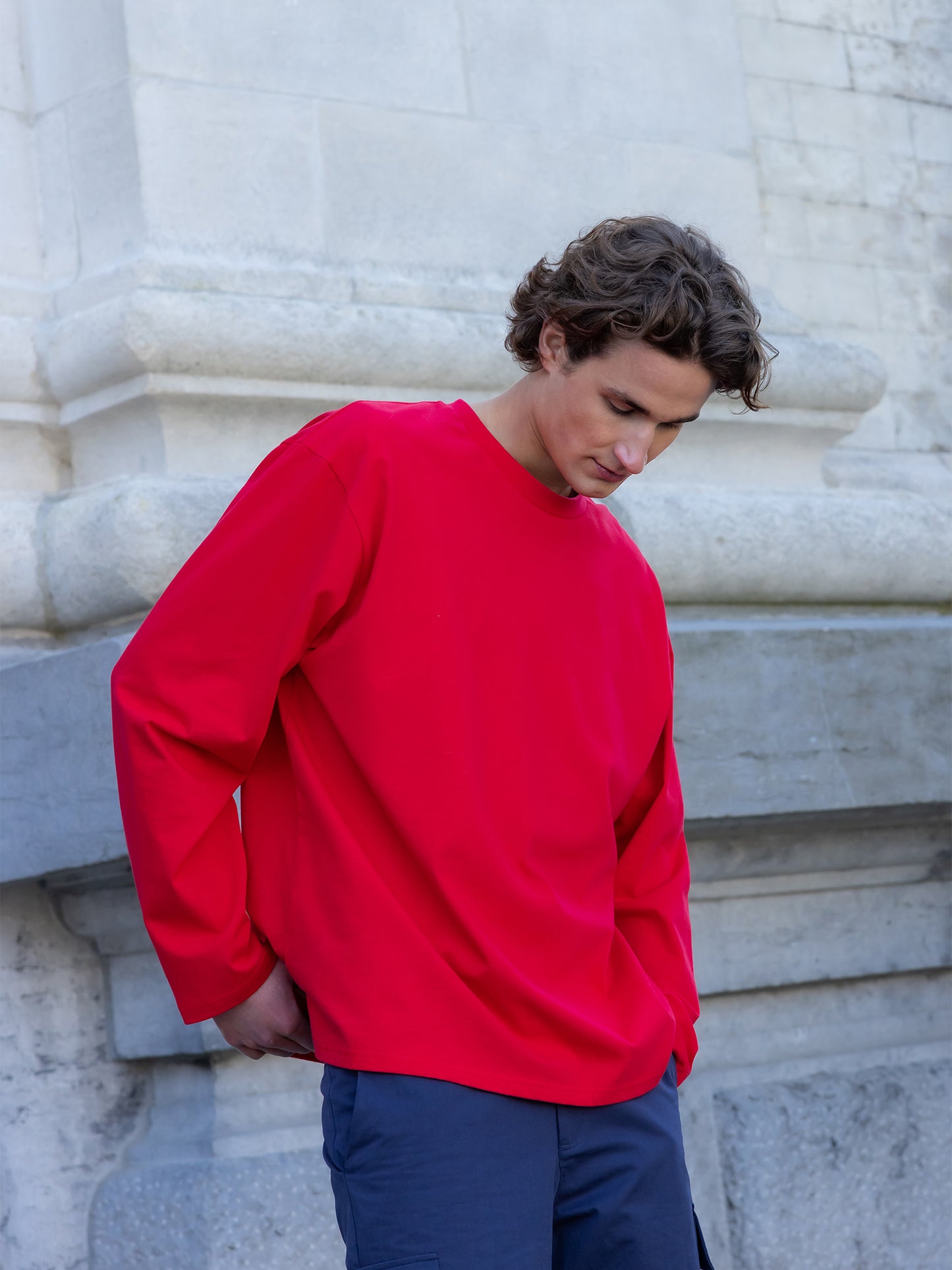 RELAXED LONG SLEEVE T-SHIRT RED