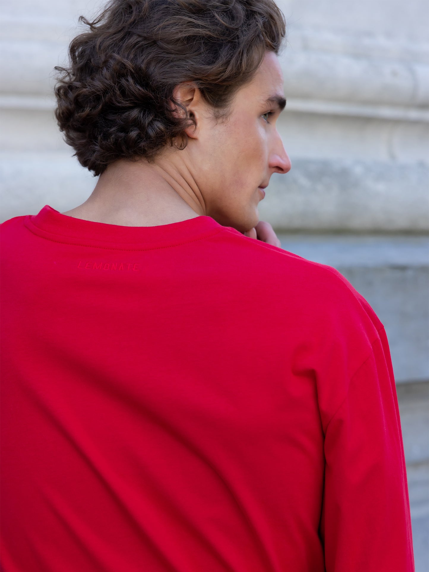RELAXED LONG SLEEVE T-SHIRT RED