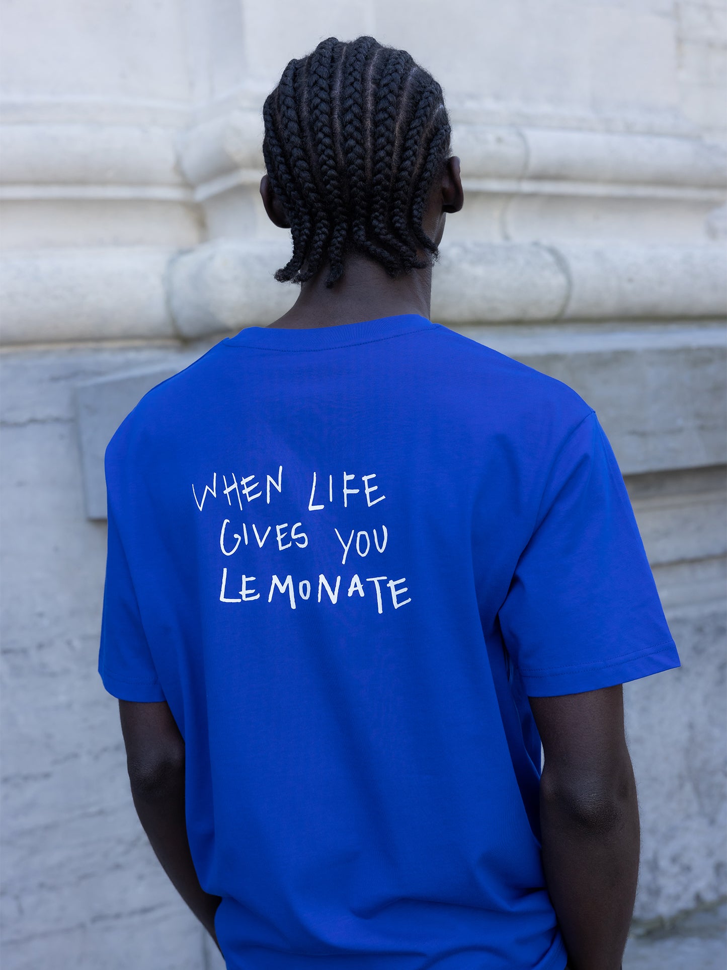 LEMONATE QUOTE T-SHIRT ELECTRIC BLUE