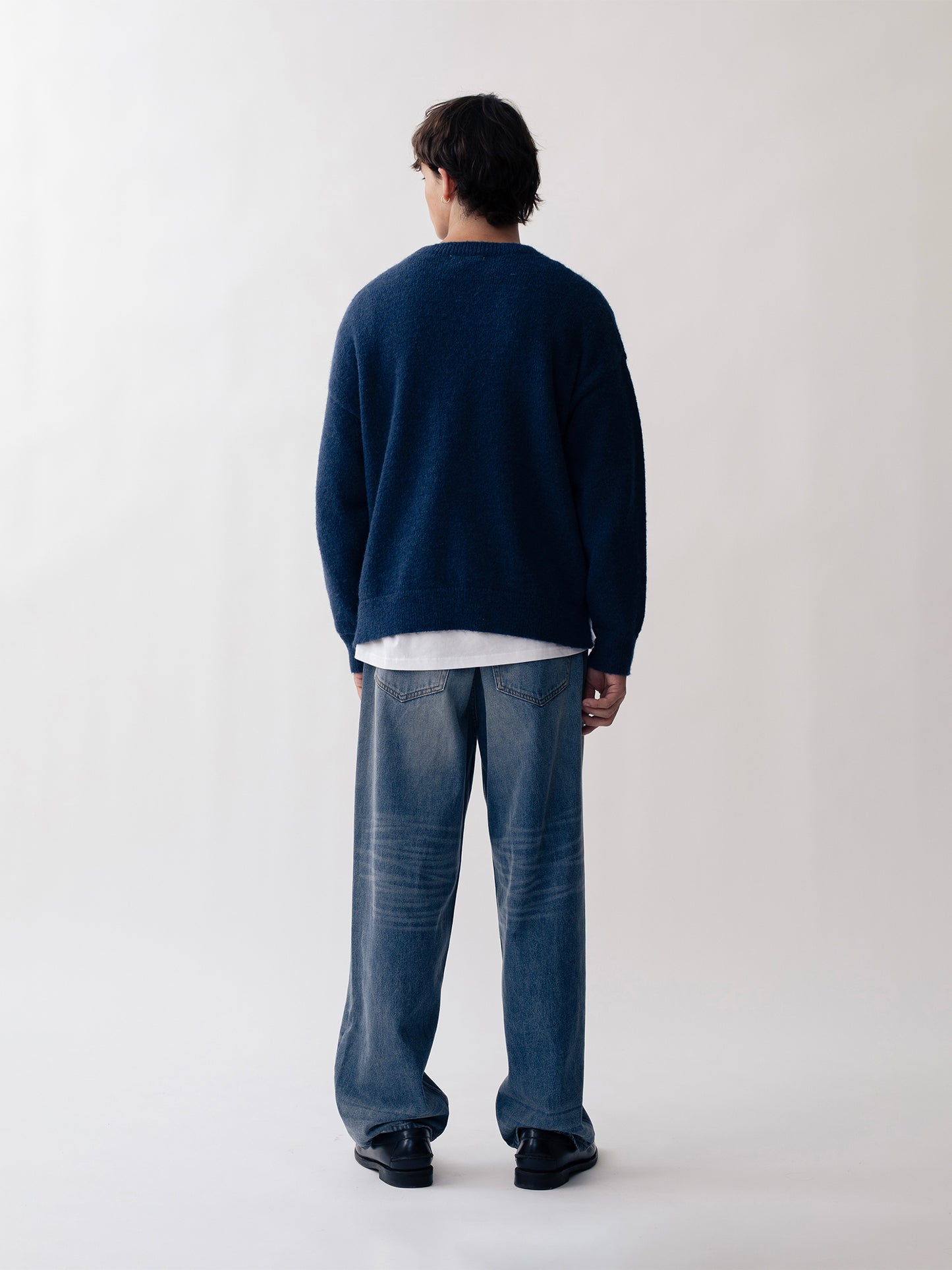 KNITTED LOGO SWEATER BLUE