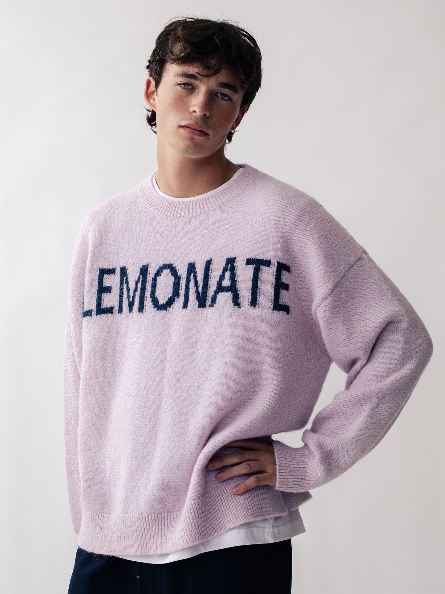 KNITTED LOGO SWEATER PINK