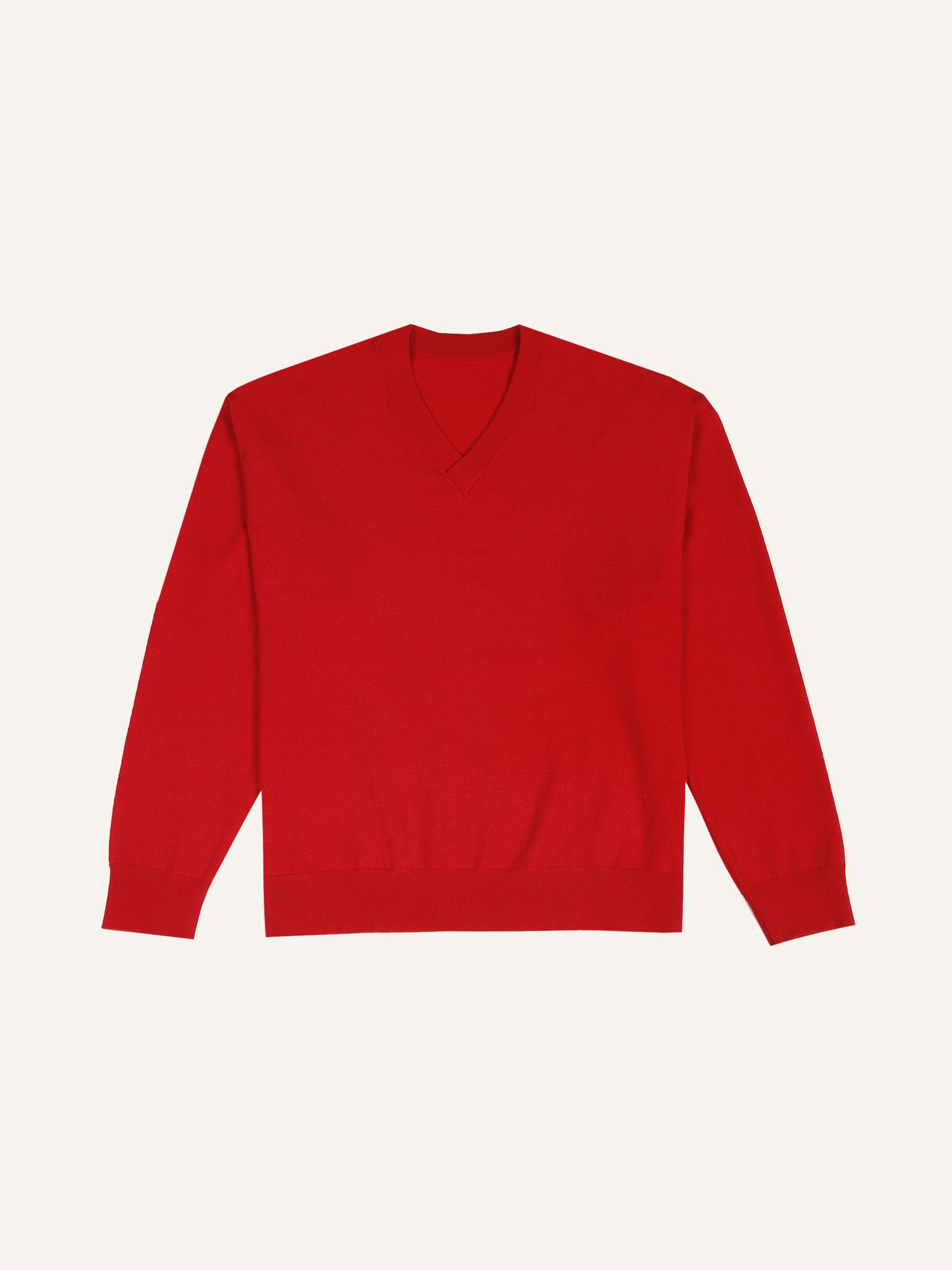 V-NECK KNITTED SWEATER RED