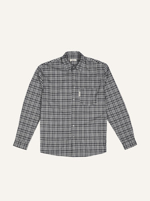 CHECKERED SHIRT WITH PATCH POCKET BLUE