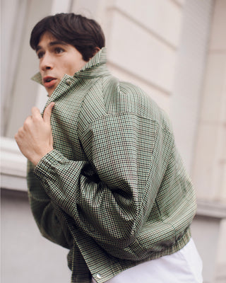 CHECKERED BOMBER JACKET YELLOW/GREEN