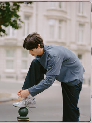 LAYERED LONG SLEEVE T-SHIRT DUSTY BLUE