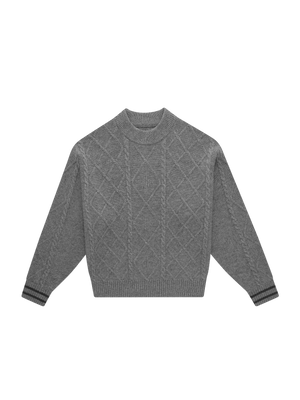 CABLE KNIT SWEATER GREY