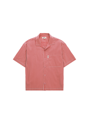 STRIPED SHORT SLEEVE SHIRT RED
