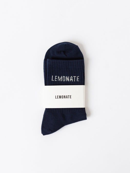 LEMONATE Logo Socks Navy Blue