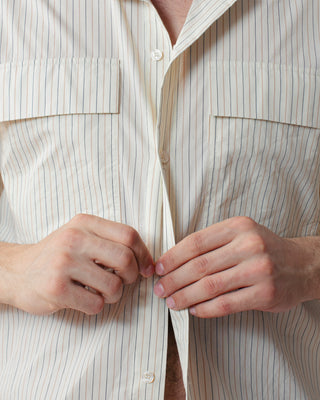 STRIPED SHORT SLEEVE SHIRT BEIGE