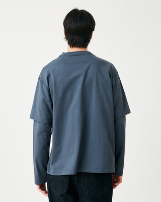 LAYERED LONG SLEEVE T-SHIRT DUSTY BLUE