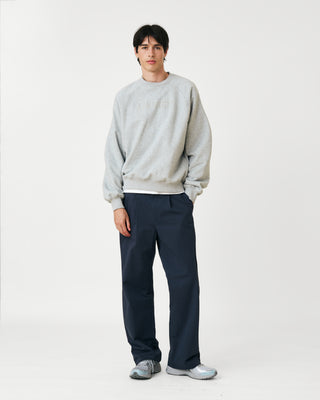 STRAIGHT PLEATED TROUSERS BLUE