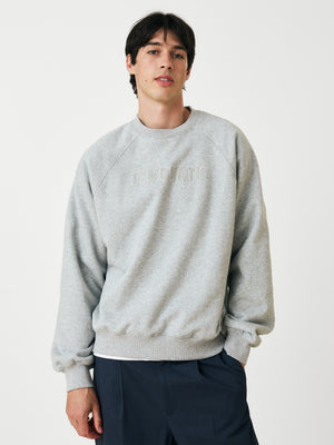 LOGO-CUT CREWNECK SWEATER GREY