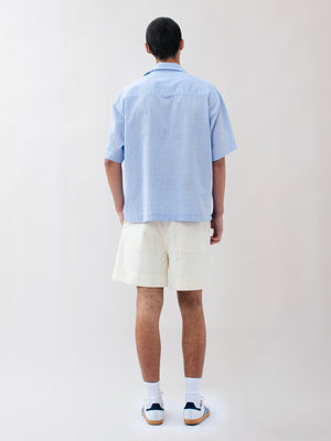 STRIPED SHORT SLEEVE SHIRT LIGHT BLUE