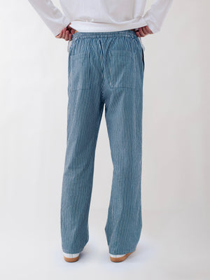 RELAXED STRIPED TROUSERS DARK BLUE