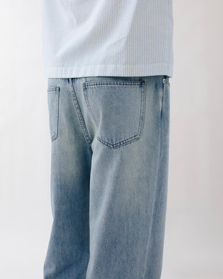 WASHED DENIM TROUSERS