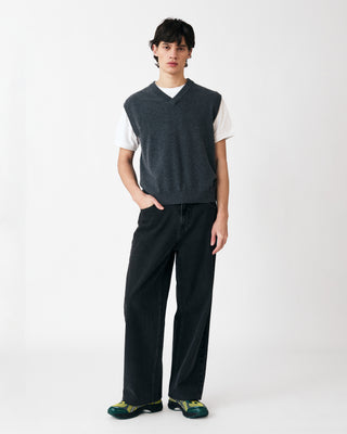 BAGGY DENIM TROUSERS DARK GREY