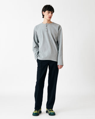 RIBBED LONG SLEEVE T-SHIRT GREY