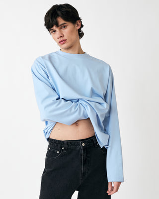 PLAIN LONG SLEEVE T-SHIRT LIGHT BLUE