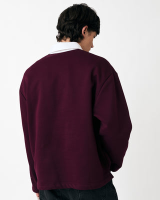 COLLEGE POLO SWEATER BURGUNDY