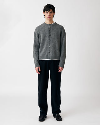 BUTTONED KNITTED SWEATER GREY