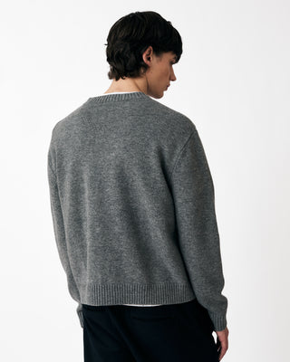 BUTTONED KNITTED SWEATER GREY