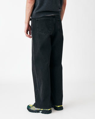 BAGGY DENIM TROUSERS DARK GREY