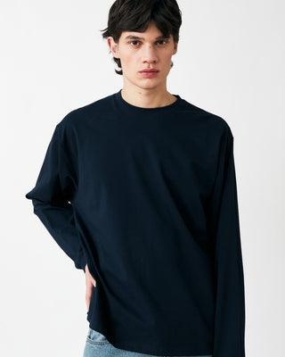 PLAIN LONG SLEEVE T-SHIRT NAVY BLUE