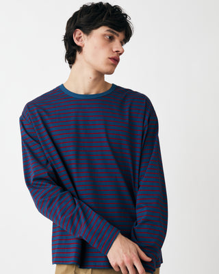 STRIPED LONG SLEEVE T-SHIRT RED/BLUE