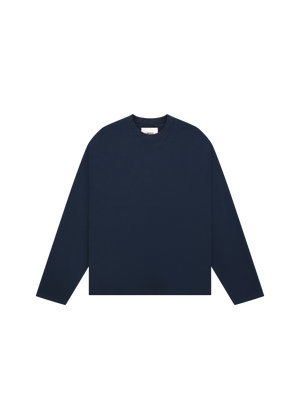 PLAIN LONG SLEEVE T-SHIRT NAVY BLUE