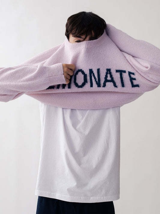 KNITTED LOGO SWEATER PINK