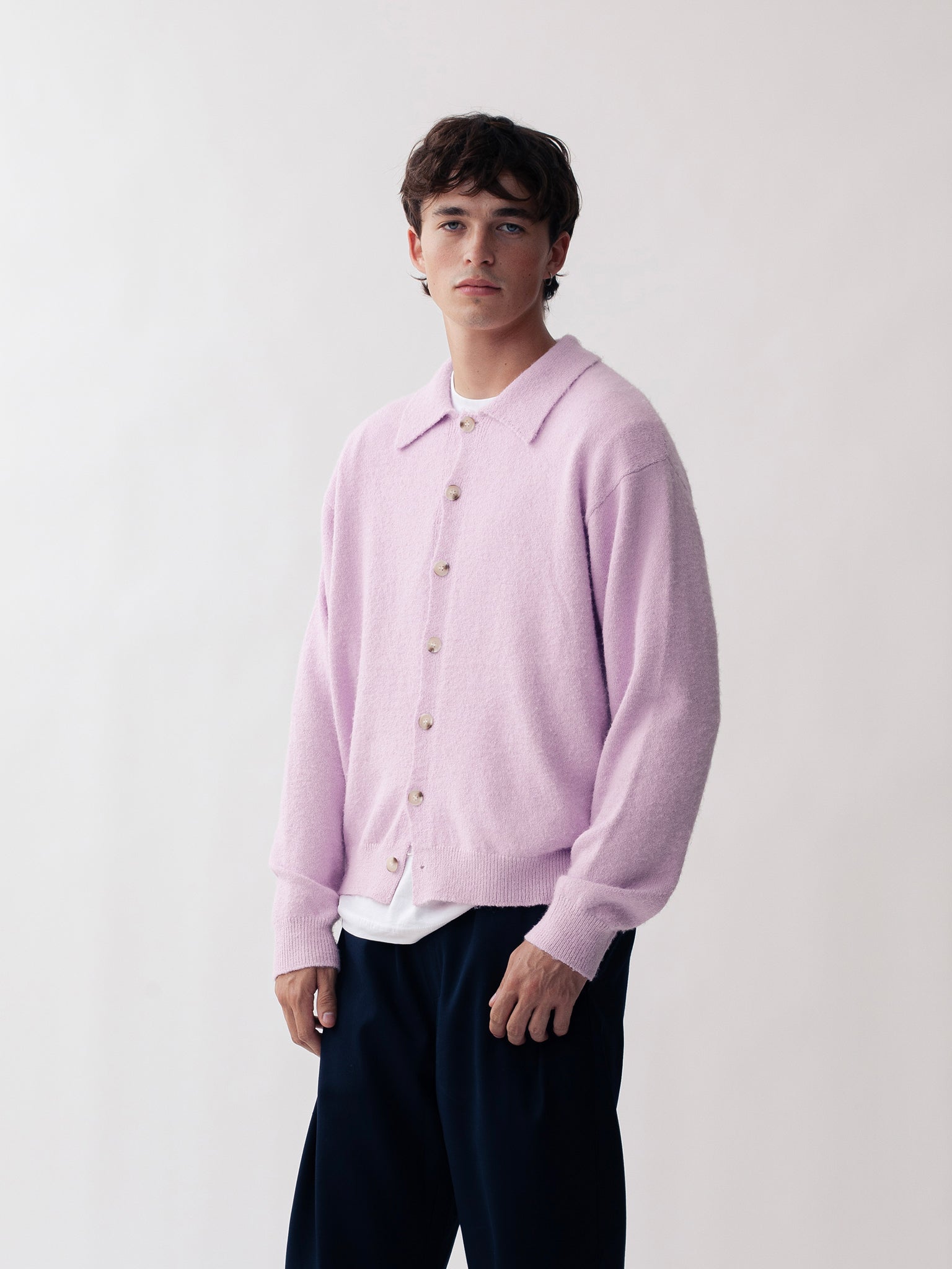 Light pink long outlet sleeve polo