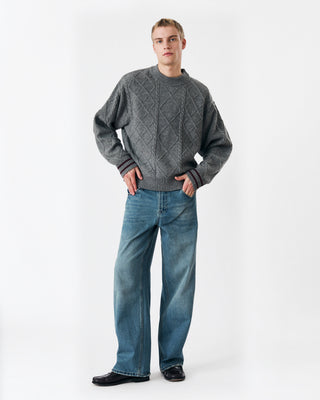 CABLE KNIT SWEATER GREY