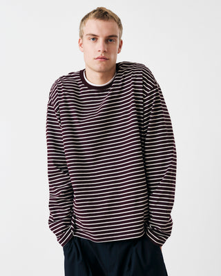 STRIPED LONG SLEEVE T-SHIRT BURGUNDY