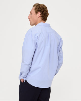 EMBROIDERED PATCH POCKET SHIRT LIGHT BLUE