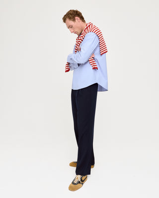EMBROIDERED PATCH POCKET SHIRT LIGHT BLUE