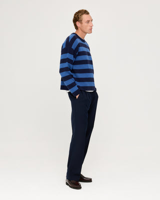 STRIPED CREWNECK SWEATER BLUE