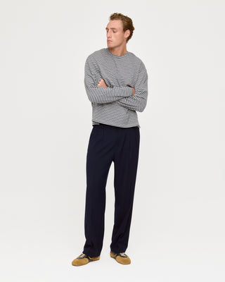 STRIPED LONG SLEEVE T-SHIRT GREY / BLUE