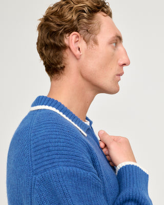 MERINO ZIP SWEATER BLUE