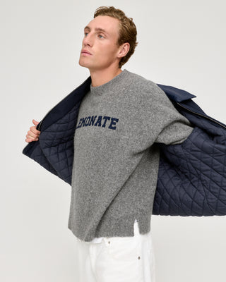 LAMBSWOOL VARSITY SWEATER GREY