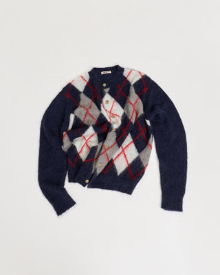 ARGYLE SWEATER BLUE / RED
