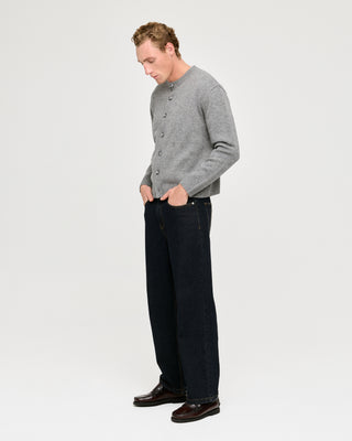 BUTTONED KNITTED SWEATER GREY