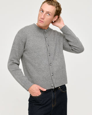 BUTTONED KNITTED SWEATER GREY