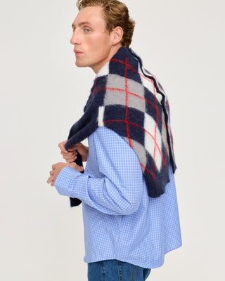 ARGYLE SWEATER BLUE / RED