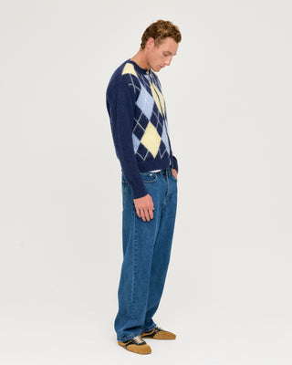 ARGYLE SWEATER BLUE / YELLOW