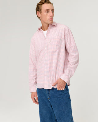 CHECKED PATCH POCKET SHIRT PINK